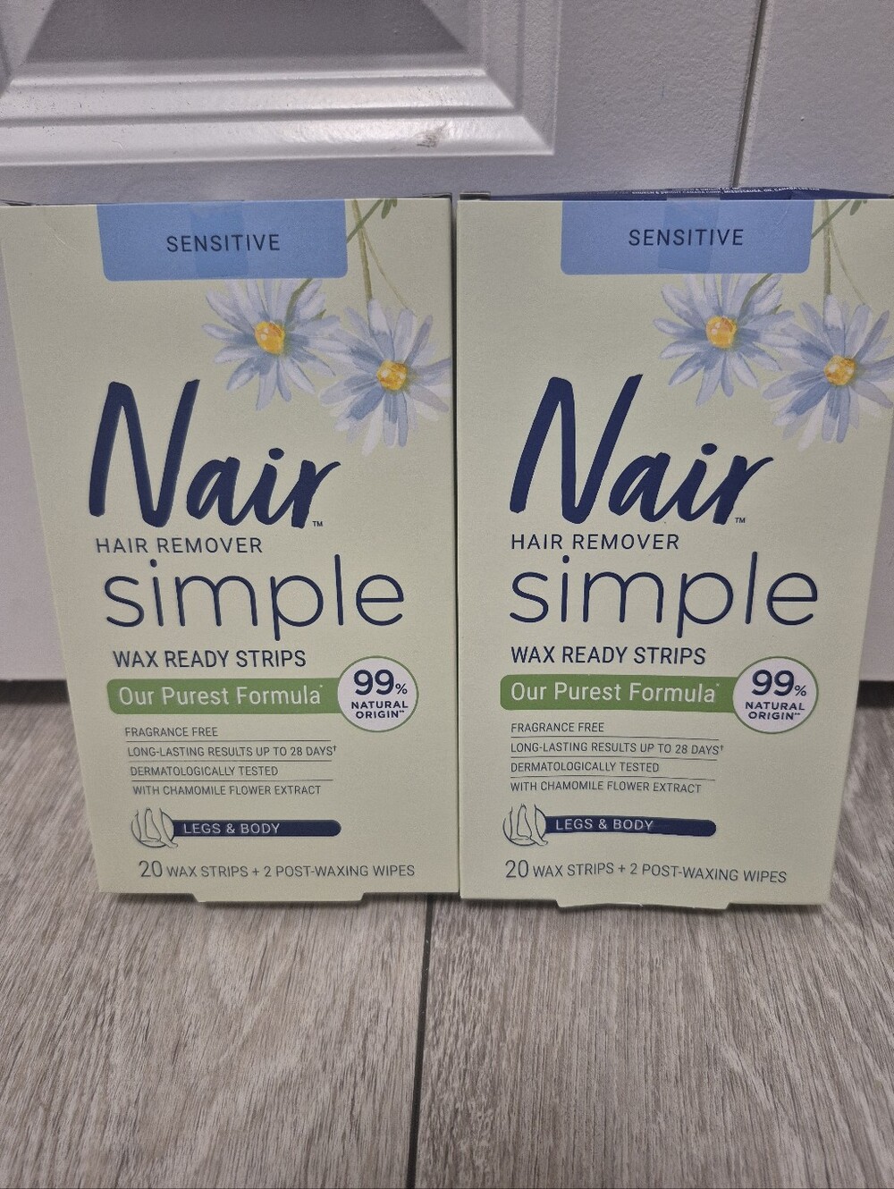 Nair Simple Sensitive Wax Ready Strips For Legs And Body. 40 Wax Ready Strips